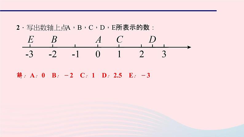 数学北师大版七年级上册同步教学课件第2章有理数及其运算2.2数轴作业08