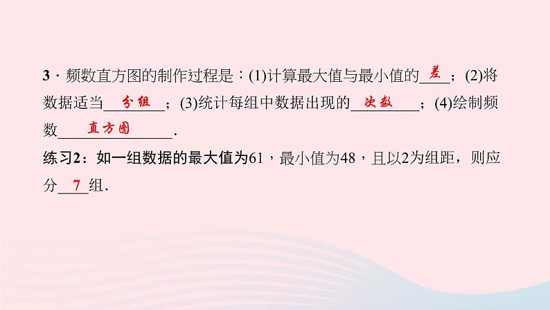 数学北师大版七年级上册同步教学课件第6章数据的收集与整理6.3数据的表示第3课时频数直方图作业05