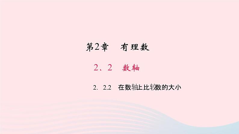 数学华东师大版七年级上册同步教学课件第2章有理数2.2数轴2在数轴上比较数的大小作业01