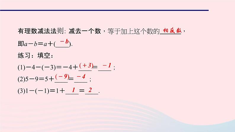 数学华东师大版七年级上册同步教学课件第2章有理数2.6有理数的加法作业第3页