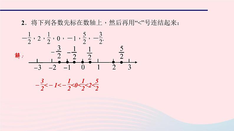 数学华东师大版七年级上册同步教学课件第2章有理数专题(二)有理数大小比较的思路和应用作业03