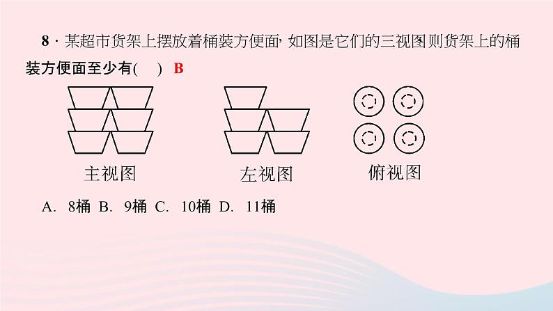 数学华东师大版七年级上册同步教学课件第4章图形的初步认识专题(九)从立体图形到平面图形的转化作业07