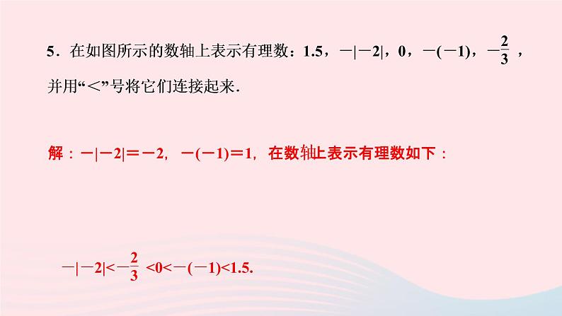 数学人教版七年级上册同步教学课件第1章有理数1.2有理数1.2.4绝对值第2课时有理数的大小比较作业06