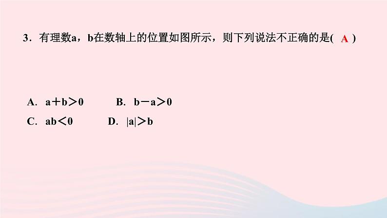 数学人教版七年级上册同步教学课件第1章有理数1.4有理数的乘除法1.4.1有理数的乘法第1课时有理数的乘法法则作业04