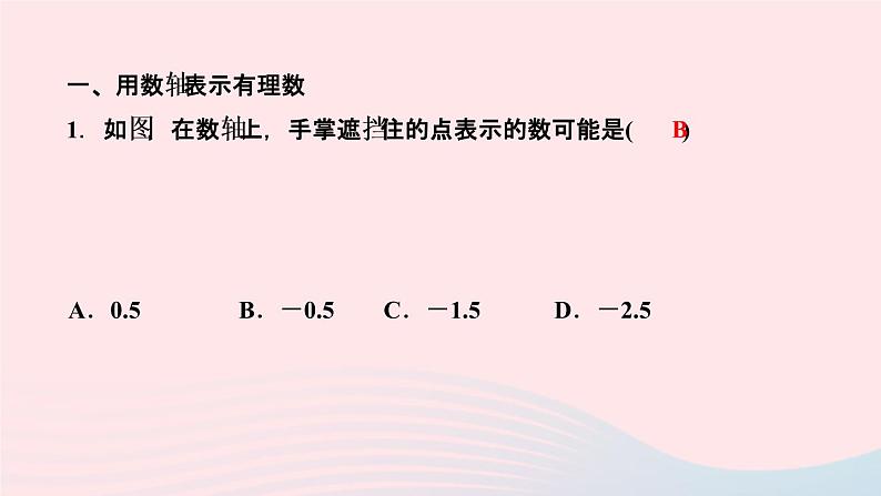 数学人教版七年级上册同步教学课件第1章有理数专题(一)数轴的应用作业第2页