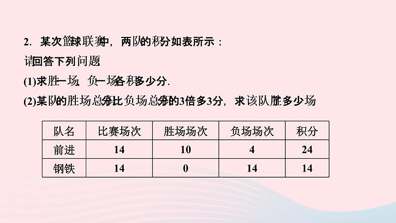 数学人教版七年级上册同步教学课件第3章一元一次方程专题(十)一元一次方程应用题__总(分)量相等问题作业第3页