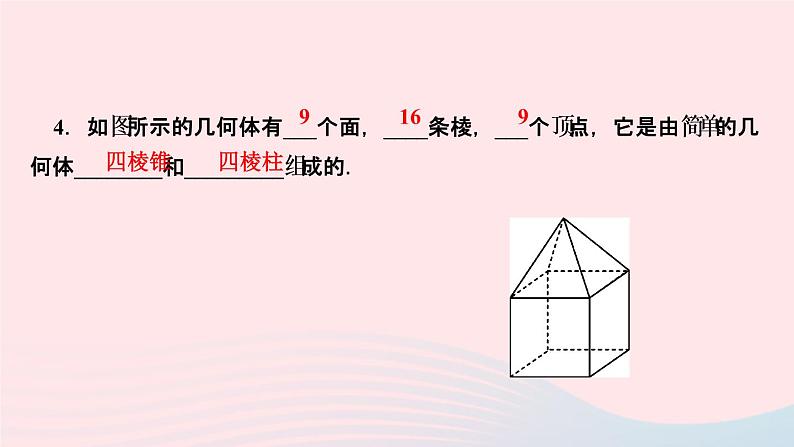 数学人教版七年级上册同步教学课件第4章几何图形初步4.1几何图形4.1.2点线面体作业06