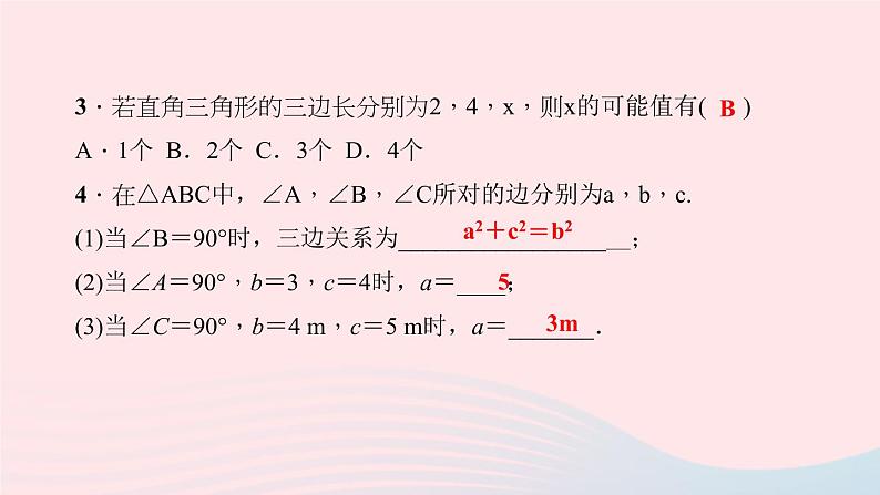 数学北师大版八年级上册同步教学课件第1章勾股定理1探索勾股定理第1课时勾股定理作业06