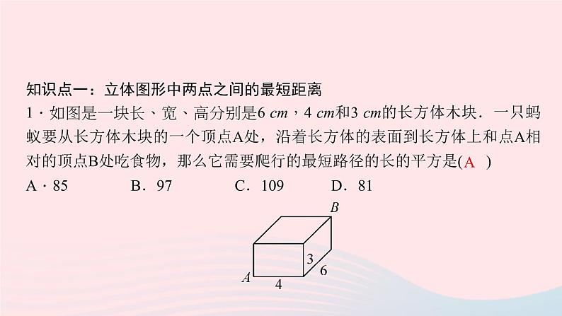 数学北师大版八年级上册同步教学课件第1章勾股定理3勾股定理的应用作业06