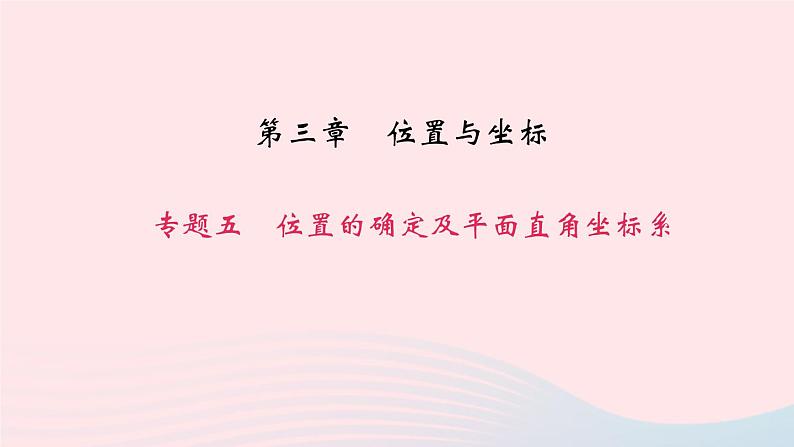 数学北师大版八年级上册同步教学课件专题复习5位置的确定及平面直角坐标系作业01