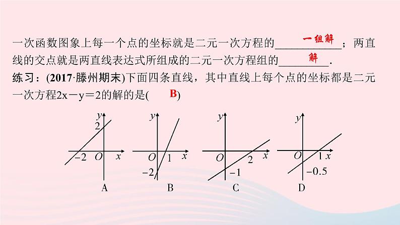 数学北师大版八年级上册同步教学课件第5章二元一次方程组6二元一次方程与一次函数作业03