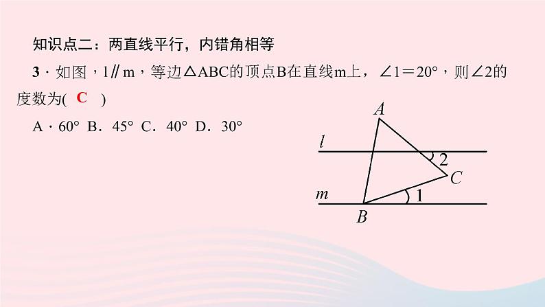 数学北师大版八年级上册同步教学课件第7章平行线的证明4平行线的性质作业08