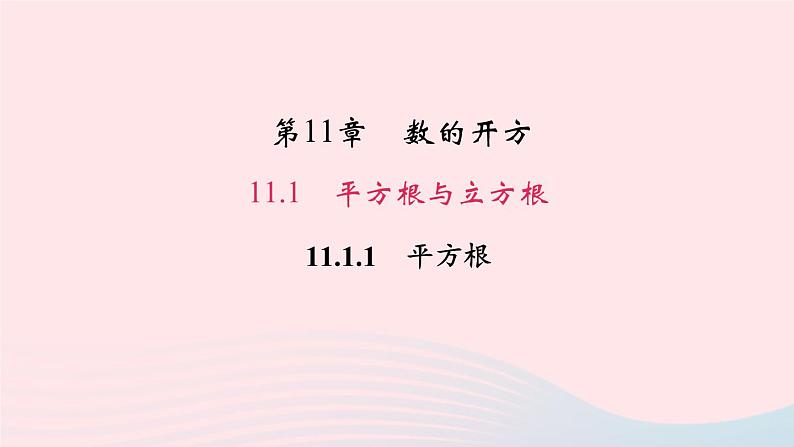 数学华东师大版八年级上册同步教学课件第11章数的开方11.1平方根与立方根1平方根作业01