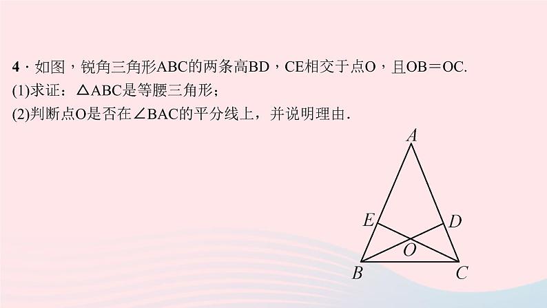 数学华东师大版八年级上册同步教学课件专题复习11运用等腰三角形的性质和判定解决有关几何问题07