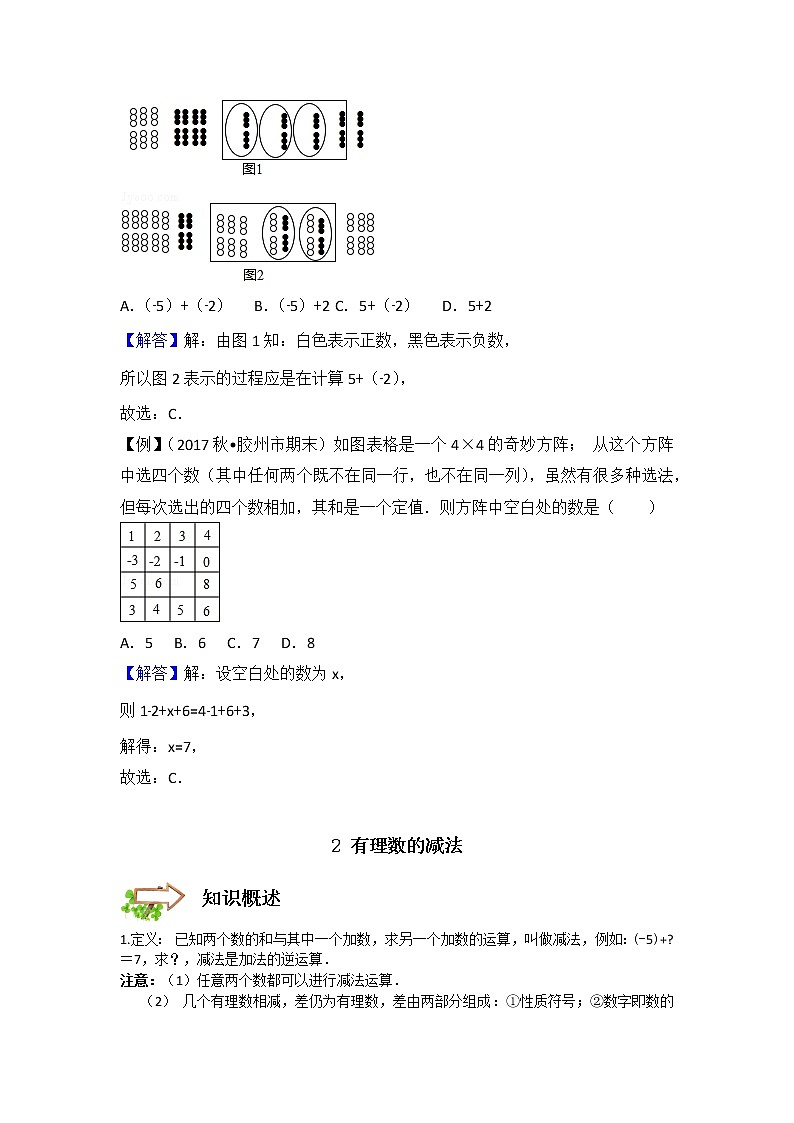 2022年初一第2讲.有理数的加减 -基础班(带答案) 学案03