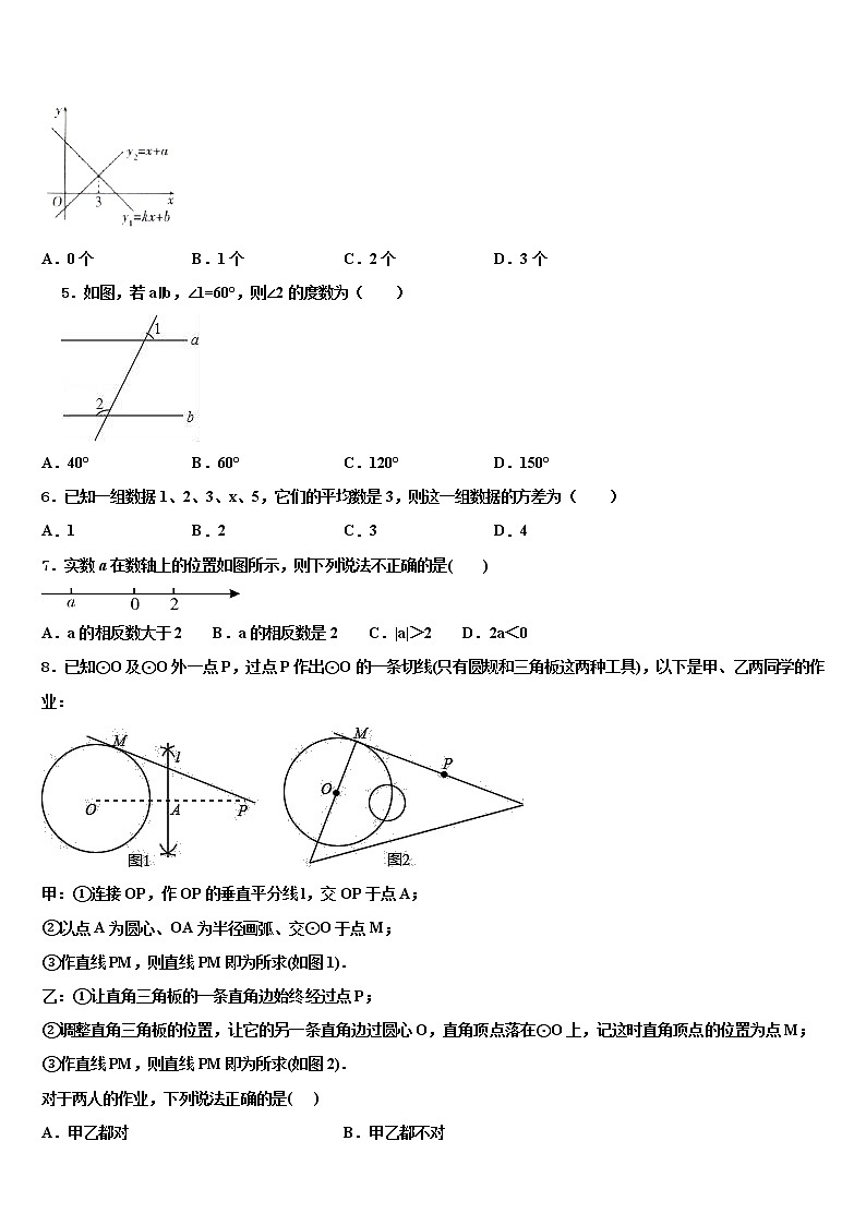 北京首师附大兴北校区市级名校2021-2022学年中考数学全真模拟试题含解析02
