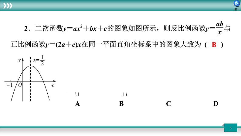 广东省2022年中考数学总复习讲练课件：培优突破练1 数形结合的思想方法03