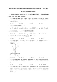 浙江省杭州市西湖区西溪中学2022-2023学年九年级上学期开学数学试卷（Word版含答案）