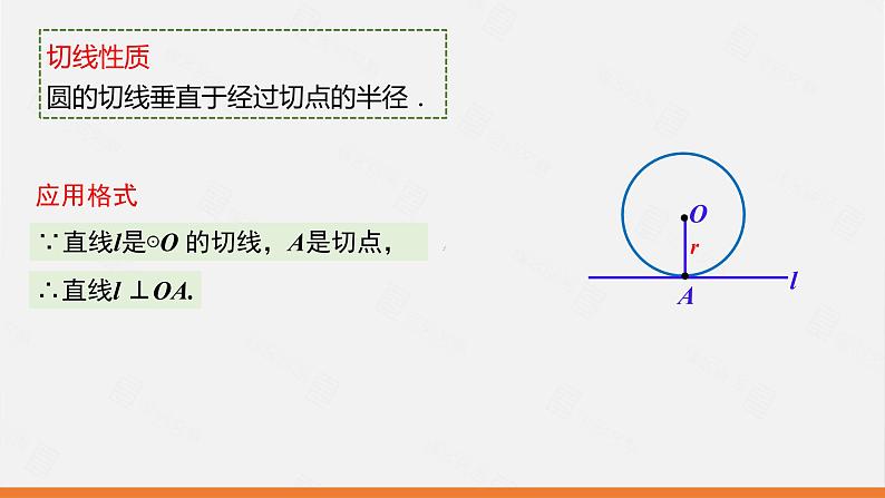 冀教版数学九年级下册第二十九章29.3 第1课时 切线的性质PPT课件05