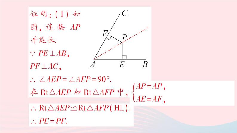 数学人教版八年级上册同步教学课件12.3角的平分线的性质第2课时角的平分线的判定作业第6页