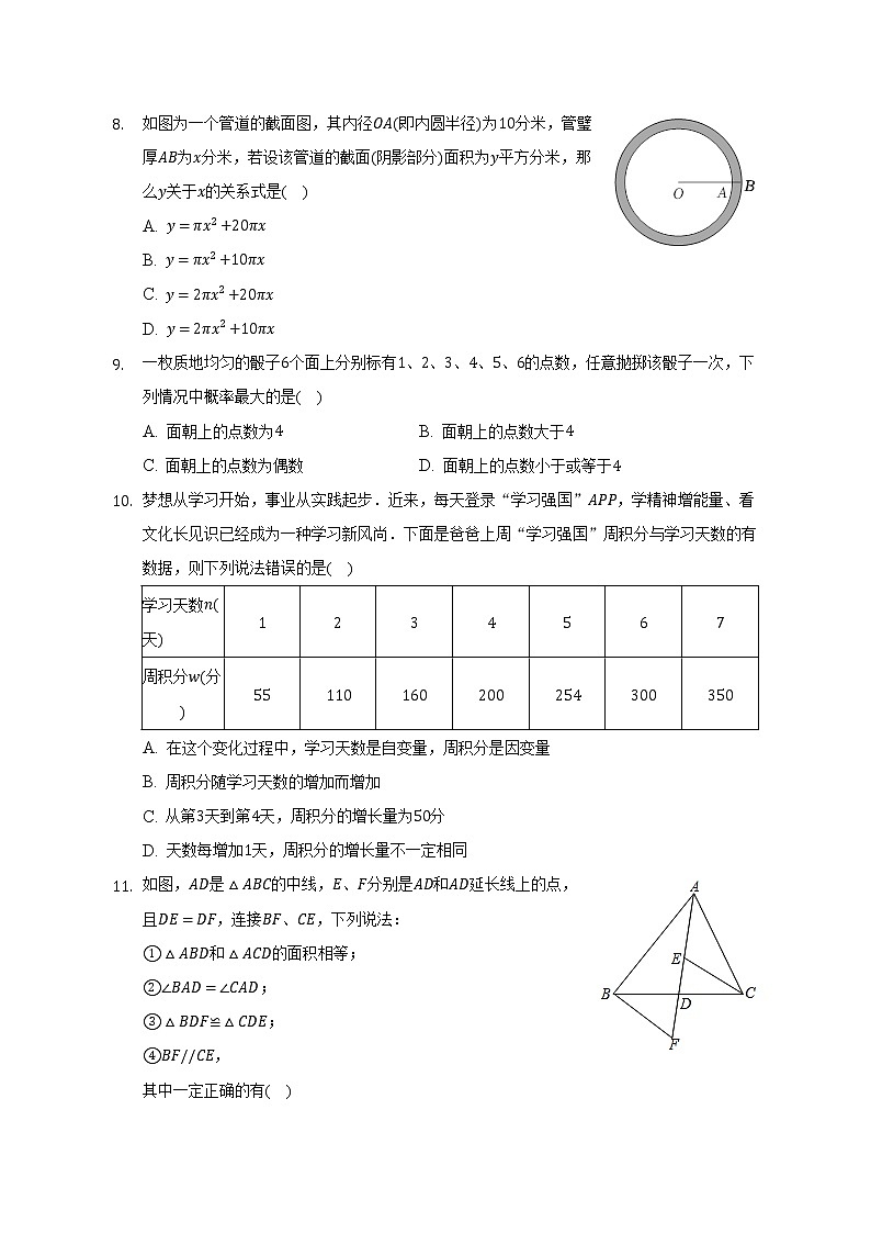 2021-2022学年甘肃省兰州市七年级（下）期末数学试卷(含解析)第2页