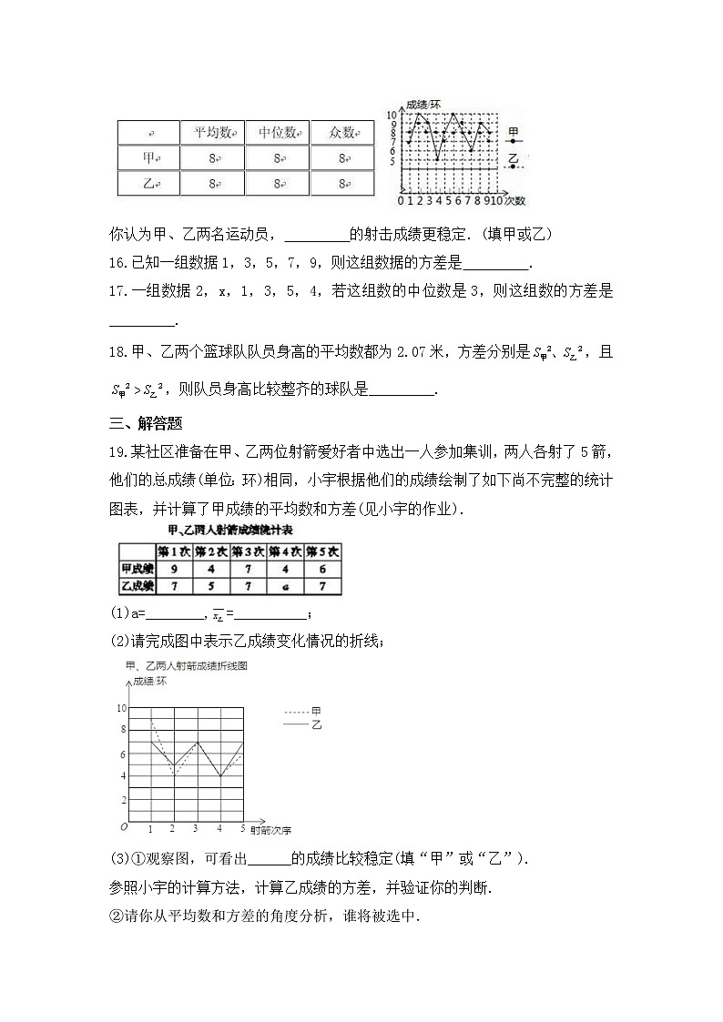 2022-2023年北师大版数学八年级上册6.4《数据的离散程度》课时练习（含答案）03