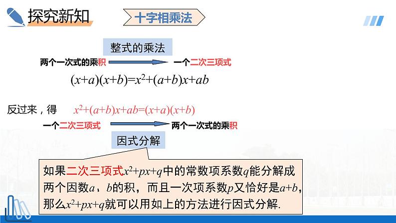 2022年人教版数学九年级上册课件21.2.3因式分解法-十字相乘法02