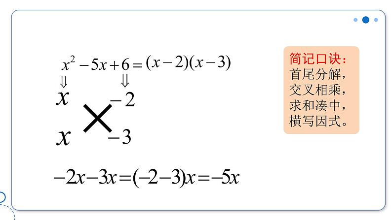 2022年人教版数学九年级上册课件21.2.3因式分解法-十字相乘法06