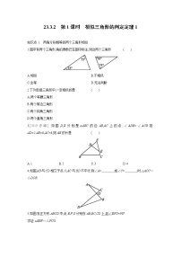 华师大版九年级上册2. 相似三角形的判定同步达标检测题