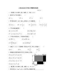 上海市金山区2021-2022学年七年级上学期期中测试数学试卷