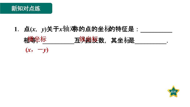 人教版数学八年级上册13.2.2  坐标平面中的轴对称 作业课件03