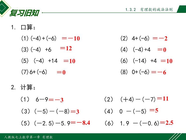 1.3.2 第2课时 有理数的加减混合运算-2022-2023学年七年级数学上册同步教材配套精品教学课件（人教版）第3页