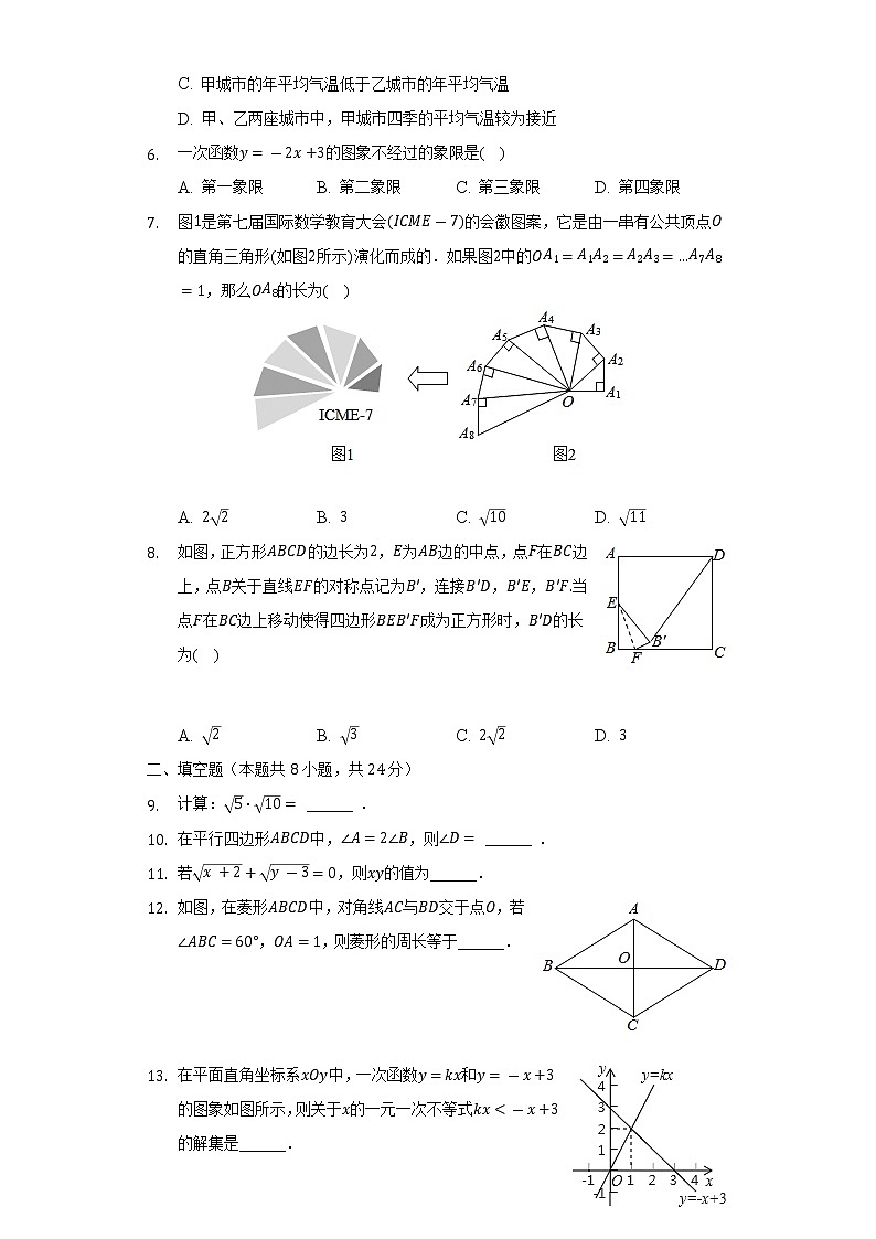 2021-2022学年北京市朝阳区陈经纶中学八年级（下）月考数学试卷（6月份）（含解析）第2页