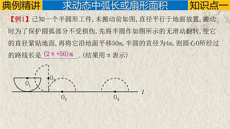 人教版九年级数学上册-- 与圆有关的运动路径及面积问题-课件03