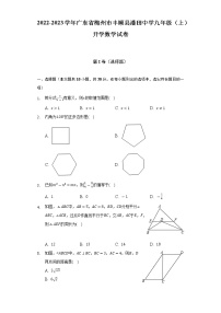 2022-2023学年广东省梅州市丰顺县潘田中学九年级（上）开学数学试卷（含解析）