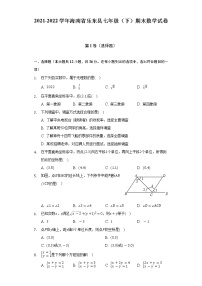 2021-2022学年海南省乐东县七年级（下）期末数学试卷（含解析）