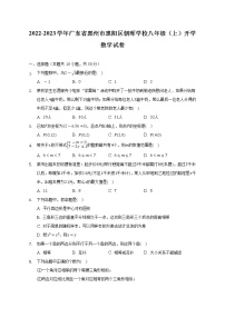 2022-2023学年广东省惠州市惠阳区朝晖学校八年级（上）开学数学试卷-（含解析）