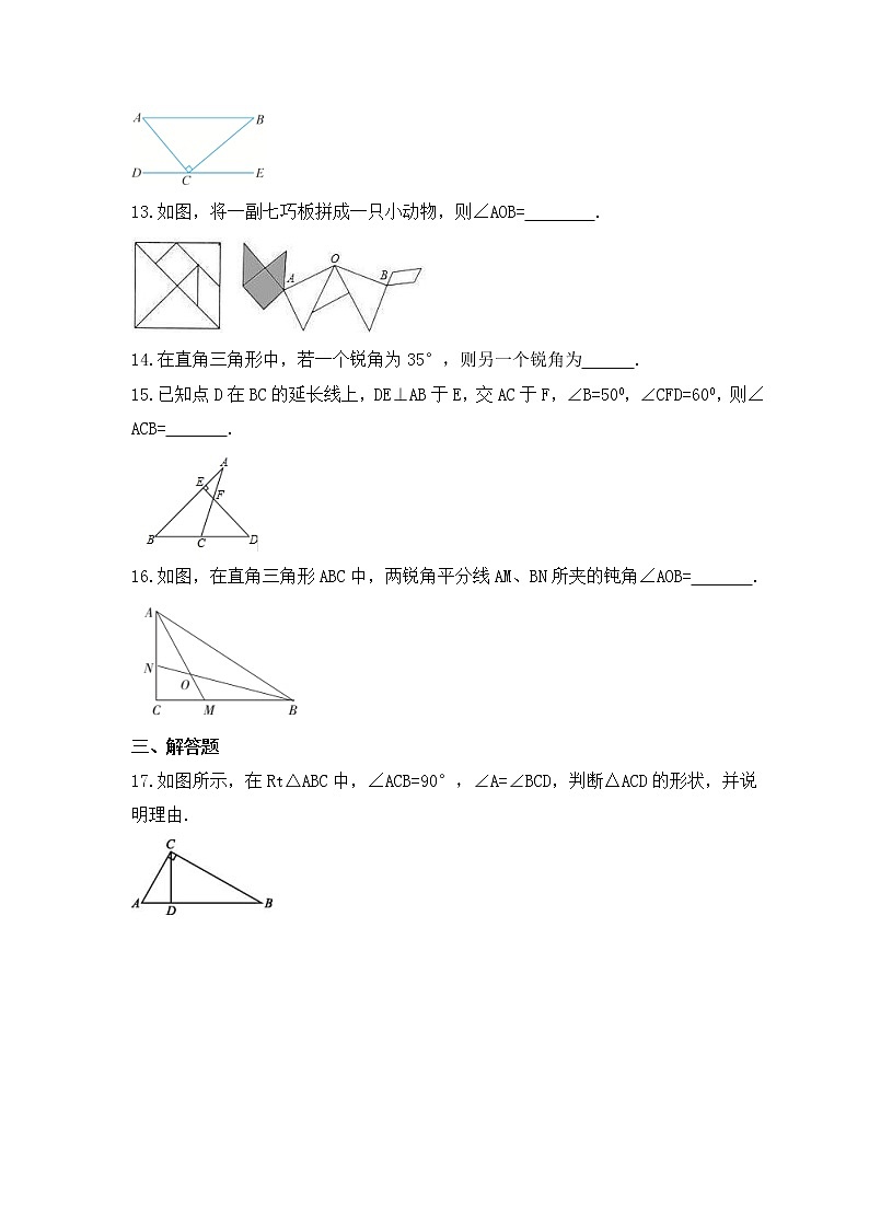 2022-2023年浙教版数学八年级上册2.6《直角三角形》课时练习（含答案）03