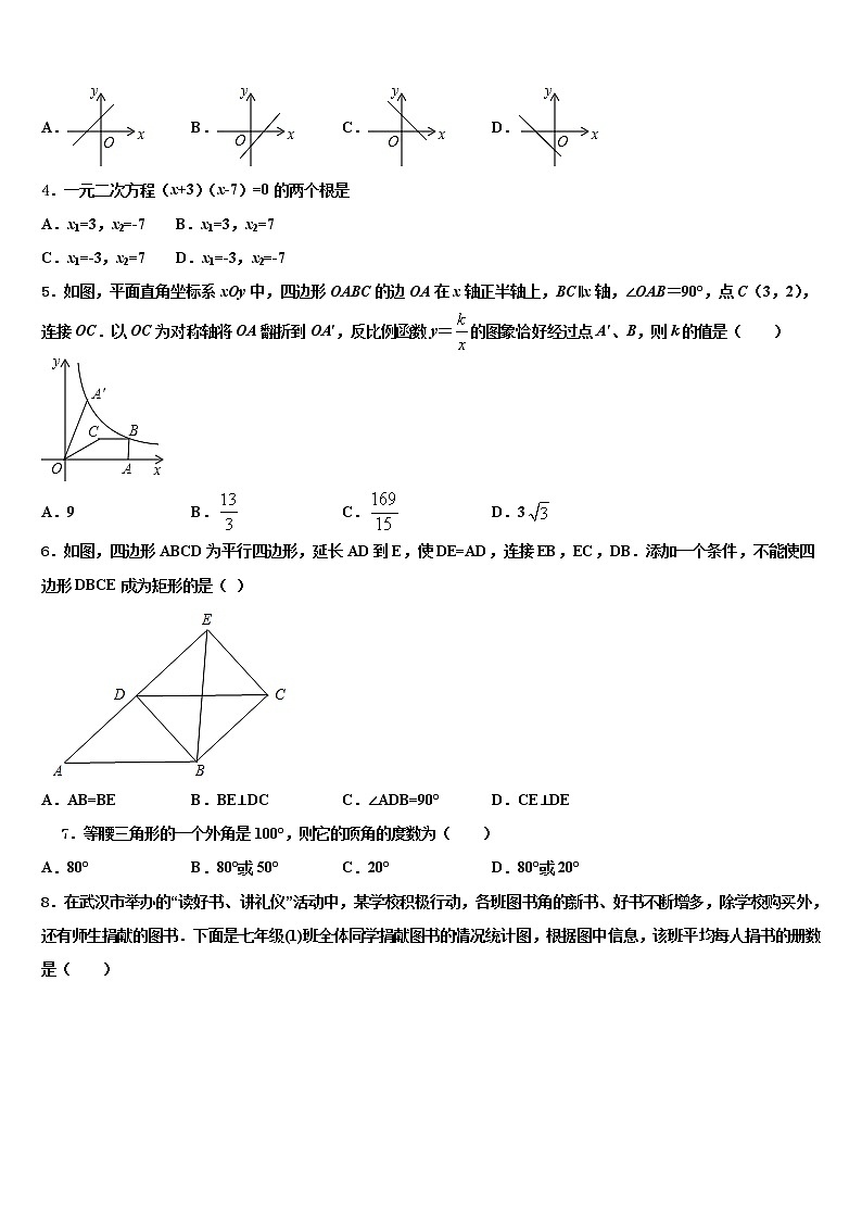 甘肃省东乡族自治县重点名校2021-2022学年中考数学模拟预测试卷含解析02