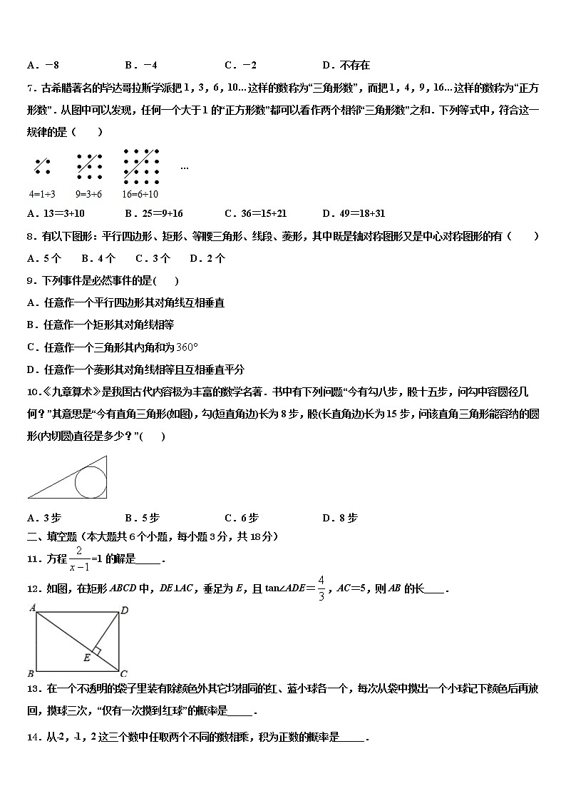 甘肃省静宁县第三中学2022年中考数学最后冲刺浓缩精华卷含解析02