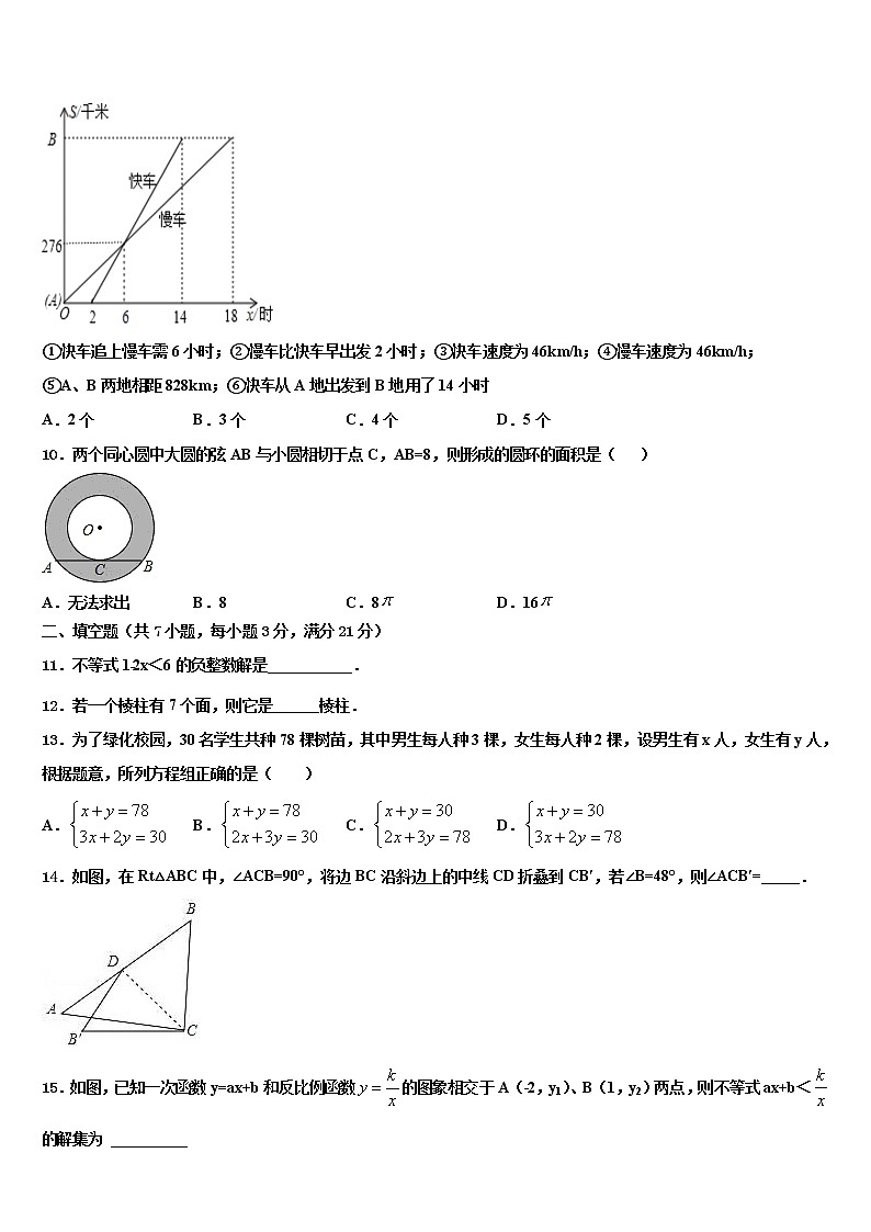 广西梧州市重点达标名校2022年中考四模数学试题含解析03