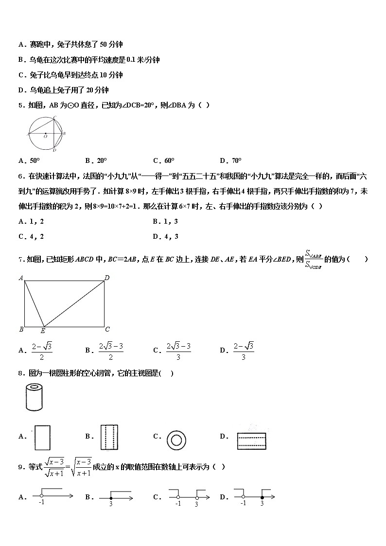 广东省东莞市虎门外国语校2021-2022学年中考数学模试卷含解析02