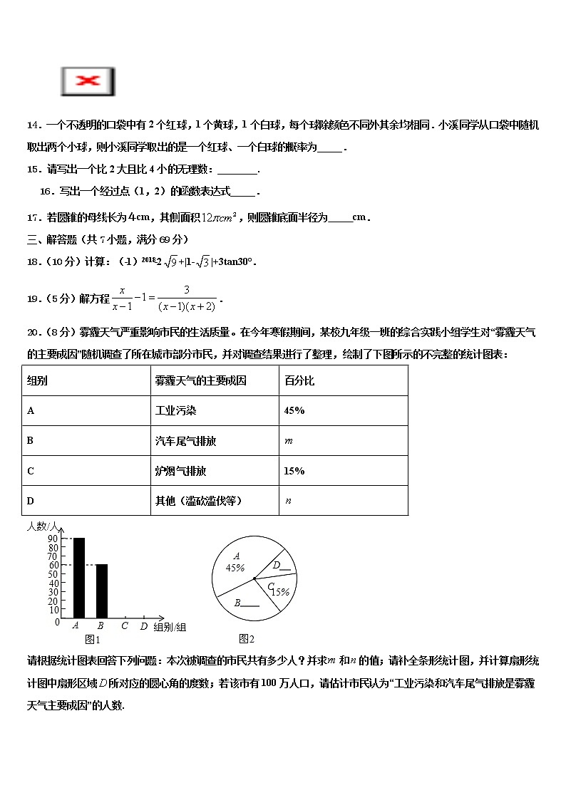 甘肃泾川县2022年中考押题数学预测卷含解析03