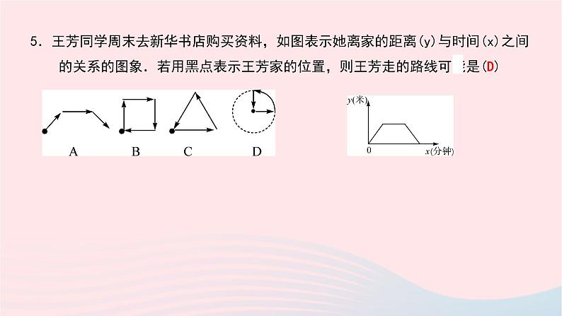 数学北师大版七年级下册同步教学课件第3章变量之间的关系3用图象表示的变量间关系第2课时速度的变化作业08