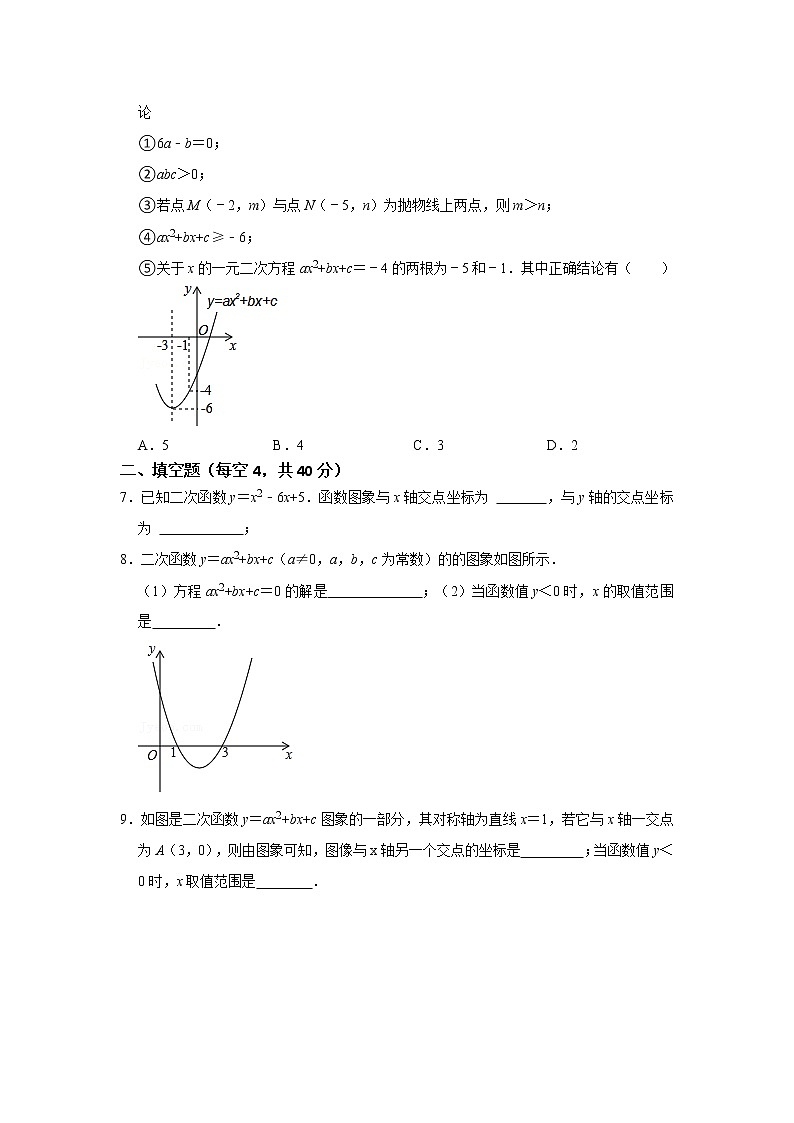 专题22.2  二次函数测试卷-2022-2023学年九年级数学上册《 考点解读•专题训练》（人教版）02