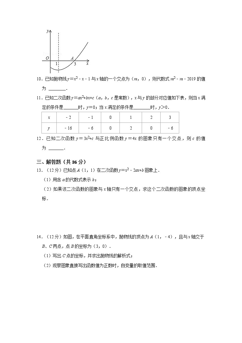 专题22.2  二次函数测试卷-2022-2023学年九年级数学上册《 考点解读•专题训练》（人教版）03