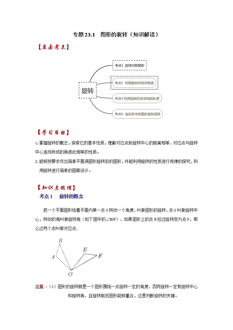 专题23.1 图形的旋转（知识解读）-2022-2023学年九年级数学上册《 考点解读•专题训练》（人教版）01