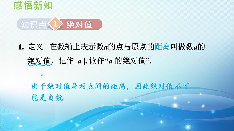 初中数学华东师大版七上 2.4 绝对值 导学课件第3页