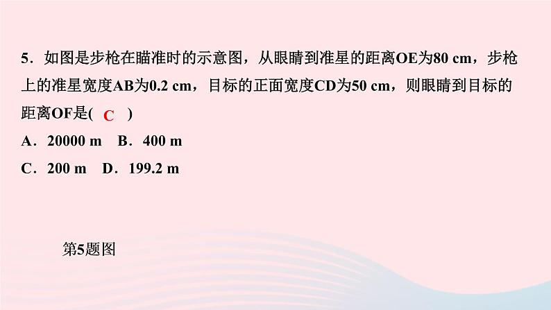 数学北师大版九年级上册同步教学课件第4章图形的相似7相似三角形的性质第1课时相似三角形中特殊线段的性质作业06