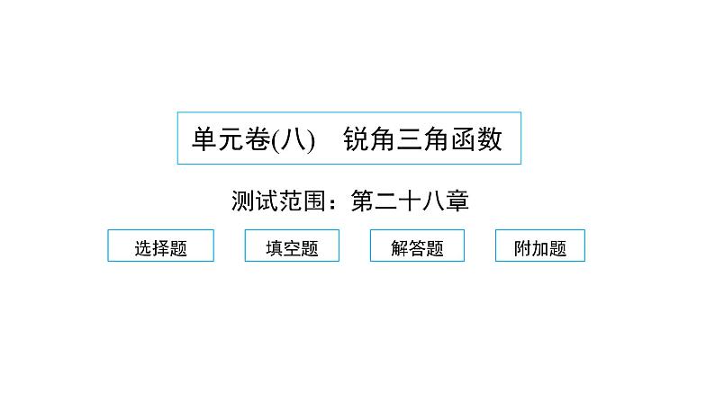 2022九年级数学下册第二十八章锐角三角函数单元卷习题课件新版新人教版01